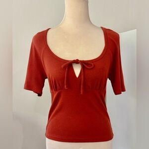 J.Crew Tie-Front Vintage Rib T-Shirt Medium New with Tag